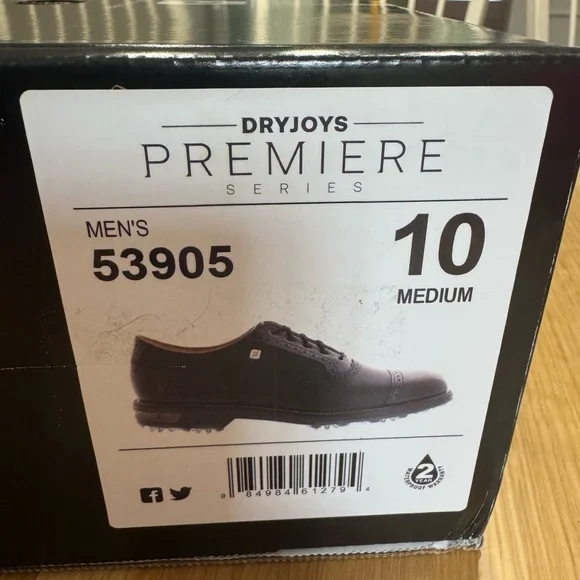 FootJoy Black Leather Men's Golf Shoes - Picture 3 of 16